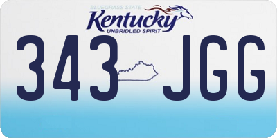 KY license plate 343JGG