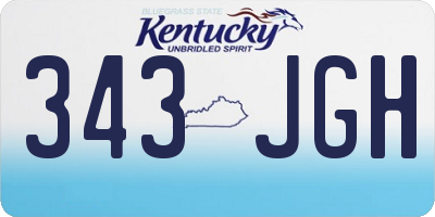 KY license plate 343JGH