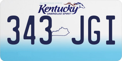 KY license plate 343JGI