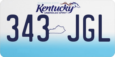 KY license plate 343JGL
