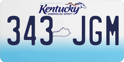 KY license plate 343JGM