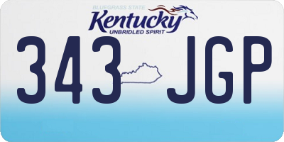 KY license plate 343JGP