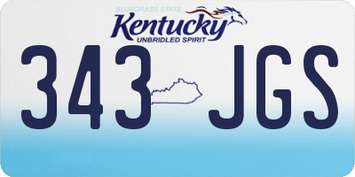 KY license plate 343JGS