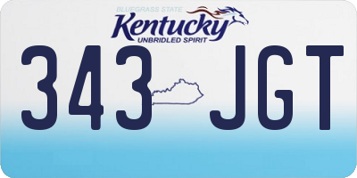 KY license plate 343JGT