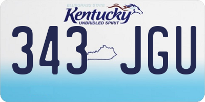 KY license plate 343JGU
