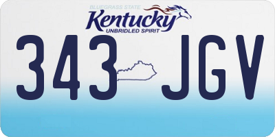 KY license plate 343JGV