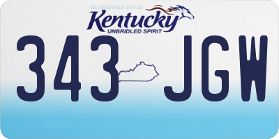 KY license plate 343JGW