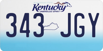 KY license plate 343JGY
