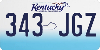 KY license plate 343JGZ