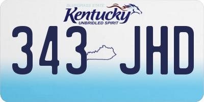 KY license plate 343JHD