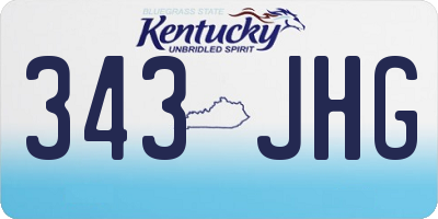 KY license plate 343JHG