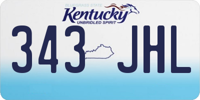 KY license plate 343JHL