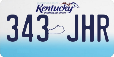 KY license plate 343JHR