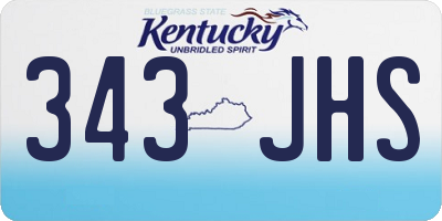 KY license plate 343JHS