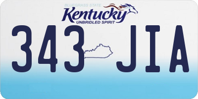 KY license plate 343JIA