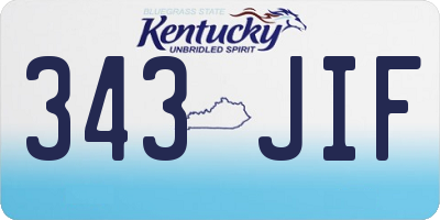 KY license plate 343JIF
