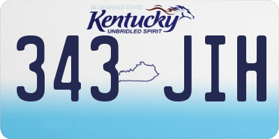 KY license plate 343JIH