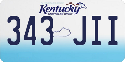 KY license plate 343JII