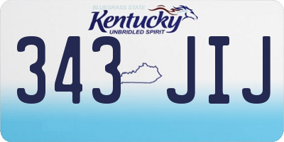 KY license plate 343JIJ