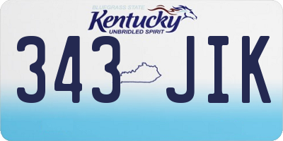 KY license plate 343JIK