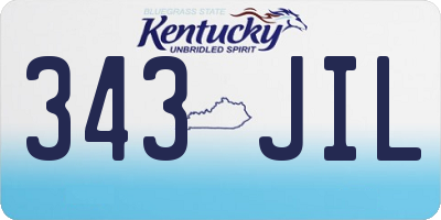 KY license plate 343JIL