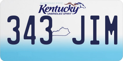 KY license plate 343JIM