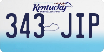KY license plate 343JIP
