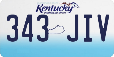 KY license plate 343JIV
