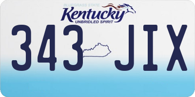 KY license plate 343JIX