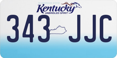 KY license plate 343JJC