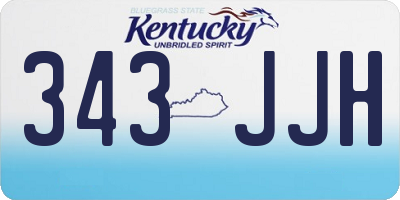 KY license plate 343JJH