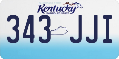 KY license plate 343JJI