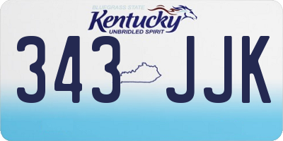 KY license plate 343JJK