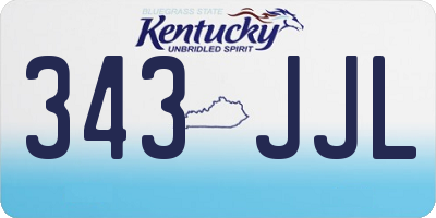 KY license plate 343JJL