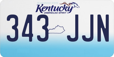 KY license plate 343JJN