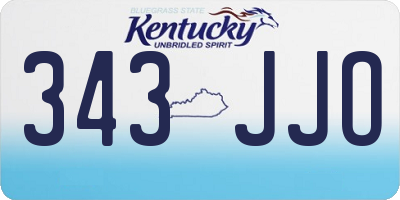 KY license plate 343JJO