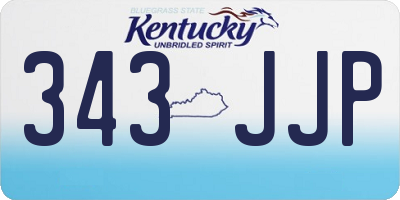 KY license plate 343JJP