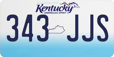 KY license plate 343JJS
