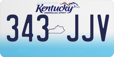 KY license plate 343JJV