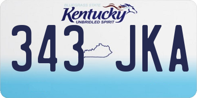 KY license plate 343JKA