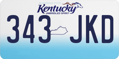 KY license plate 343JKD