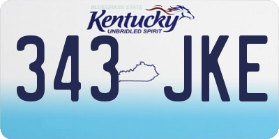 KY license plate 343JKE