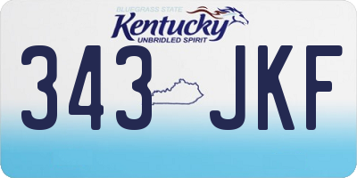 KY license plate 343JKF