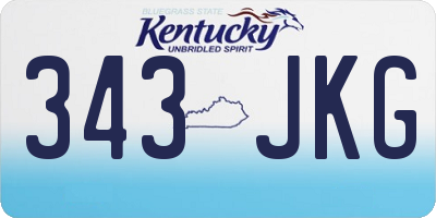 KY license plate 343JKG