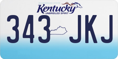 KY license plate 343JKJ