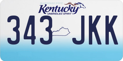 KY license plate 343JKK