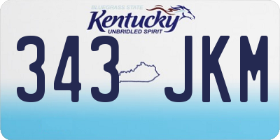 KY license plate 343JKM