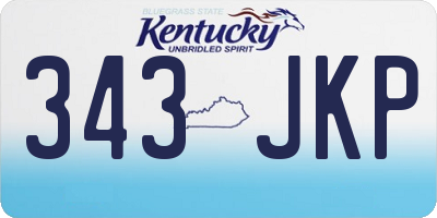 KY license plate 343JKP