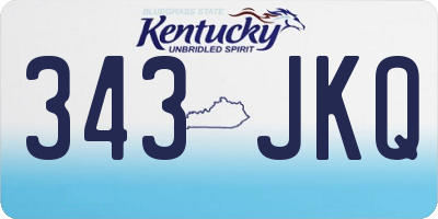 KY license plate 343JKQ