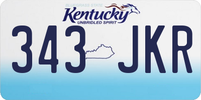 KY license plate 343JKR
